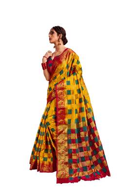 Multicolor Embroidered Art Silk Saree With Blouse 2