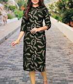 Green printed rayon party-wear-kurtis