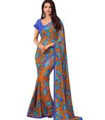  multicolor printed georgette saree with blouse