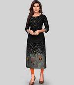 Black printed rayon party-wear-kurtis
