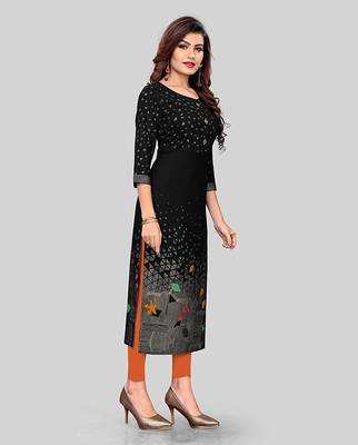 Black printed rayon party-wear-kurtis 3
