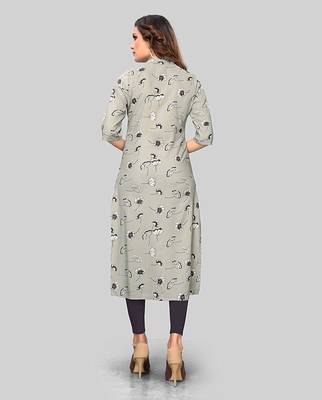 Grey printed rayon party-wear-kurtis 2