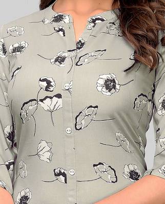 Grey printed rayon party-wear-kurtis 4