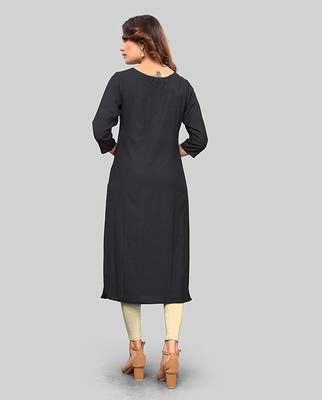 Black embroidered rayon party-wear-kurtis 2