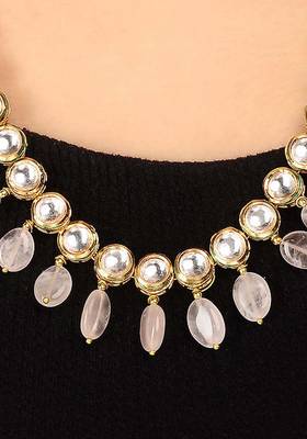 Kundan And Rose Quartz Necklace 2