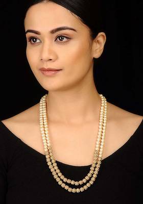 Pearls And Jadau Gold Plated Necklace 1