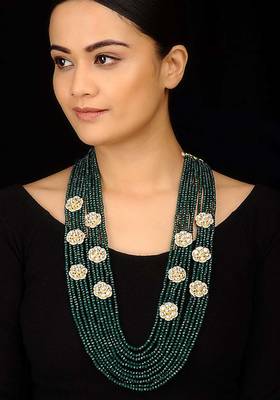 Kundan And Green Stones Layered Necklace 1