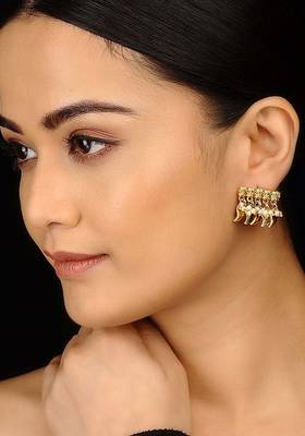 Peepal Patti Gold Plated Studs 1