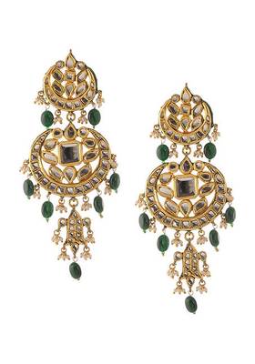 Kundana Nd Green Stones Chandbali Earrings 2