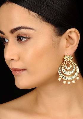 Kundan And Pearls Gold Plated Chandbali 1