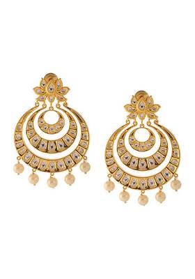 Kundan And Pearls Gold Plated Chandbali 2