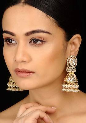 Kundana Dn Pearls Gold Plated Jhumka 1