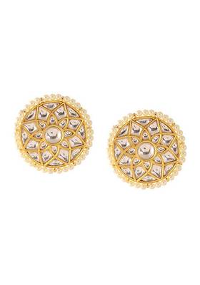 Kundan And Pearls Gold Plated Studs 2