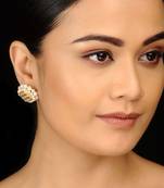 Kundan And Pearls Gold Plated Studs