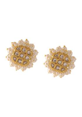 Kundan And Pearls Gold Plated Studs 2
