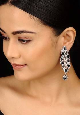 Zirconia Silver Dangler Earrings 1