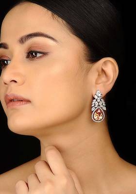 Champagne Zirconia Ear Drops 1