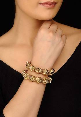 Gold Plated Temple Work Bangles 1