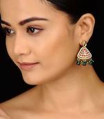 Red And Green Kundan Earrings