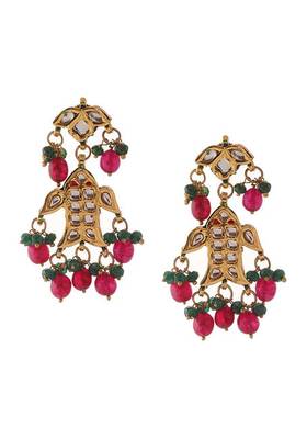 Red And Green Kundan Earrings 2