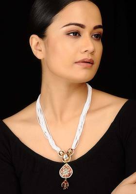 Meenakari And Polki Pearls Necklace 1