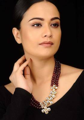 Kundan Floral And Red Stones Necklace 1
