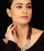Kundan Floral And Red Stones Necklace