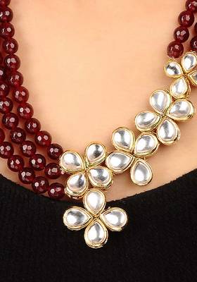 Kundan Floral And Red Stones Necklace 2