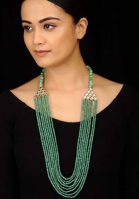 Kundan And Green Jade Long Necklace 1