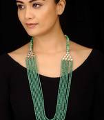 Kundan And Green Jade Long Necklace