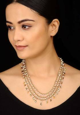 Pearls And Peepal Patti Strings Necklace 1
