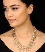 Pearls And Peepal Patti Strings Necklace