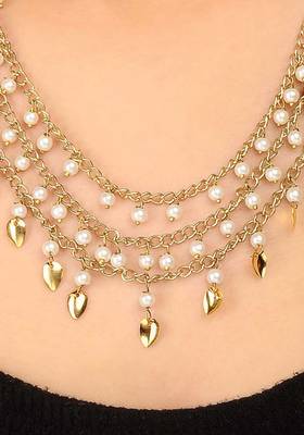 Pearls And Peepal Patti Strings Necklace 2