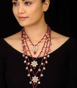 Kundan And Red Stones Rani Haar Necklace