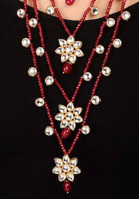 Kundan And Red Stones Rani Haar Necklace 2