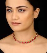 Red Kundan Delicate Choker Necklace