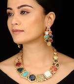 Multicoloured Stones Necklace Set