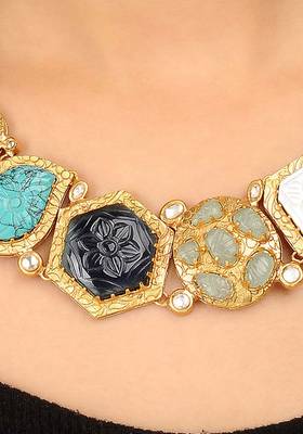 Multicoloured Stones Necklace Set 2