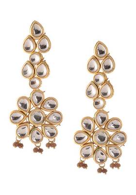 Brown Stones And Kundan Long Necklace Set 3