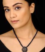 Black Onyx And Zirconia Pendant Necklace