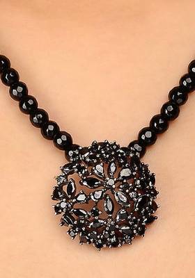 Black Onyx And Zirconia Pendant Necklace 2