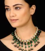 Kundan And Green Stones Necklace