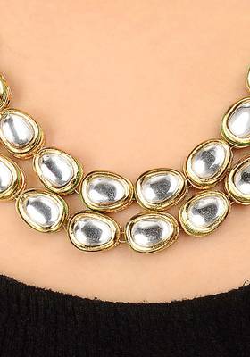 Kundan Double Line Necklace Strings 2