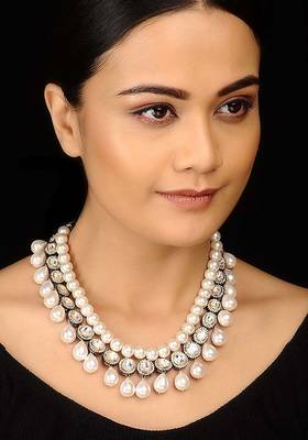 Victorian Polki And Baroque Pearls Necklace 1