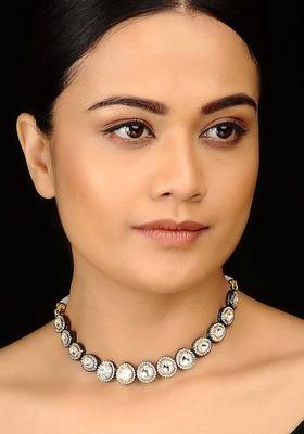 Victorian Polki And Zirconia Choker Necklace 1