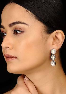 Victorian Polki And Zirconia Earrings 1
