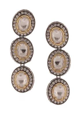 Victorian Polki And Zirconia Earrings 2