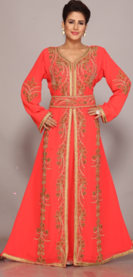 Dubai Kaftan Women Dress Long Gown Frasha Morocco Wear 1
