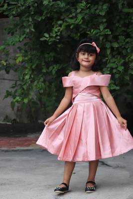 Kids Pink Satin Gown Set 1