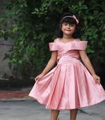Kids Pink Satin Gown Set